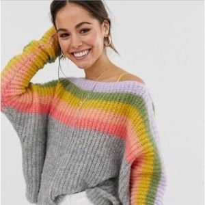 Free People See the Rainbow Jumper Sweater.Gorgeous, open weave designer sweater